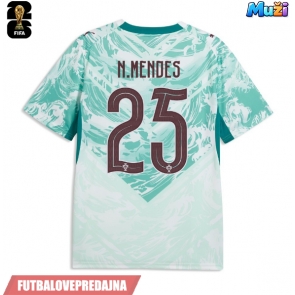 Lacne Muži Futbalové dres Portugalsko Nuno Mendes #25 MS 2026 Krátky Rukáv - Preč